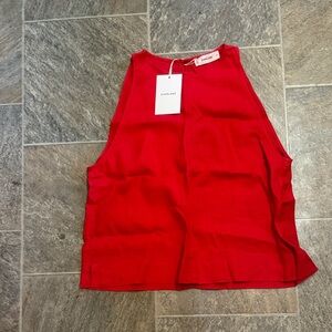 Everlane Bright Red Sleeveless Blouse